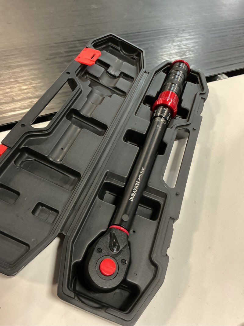 Condition photo showing New/Like New for 1/2-inch drive torque wrench 10-170ft.lb/13.6-230.5nm, ±3% precision dual direction torque wrenches with 72-tooth dual range scales (no accessories included, red) 10-170 ft.lb