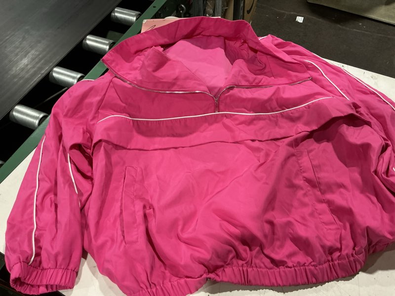 Condition photo showing Good Condition for fisoew quarter zip pullover women upf 50+ lightweight windbreaker jacket running hiking outdoor pullover with pocket rose red xx-large