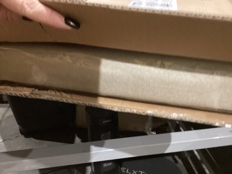 Condition photo showing As Is for STORAGEBUD Storage Ottoman Bench with Bins, 30-in Storage Bench for Bedroom End of Bed, Folding Foot Rest Ottoman for Living Room Max 660lbs, Fabric Ottomans, Beige 08 - Beige Fabric 15"D x 30"W x 15"H