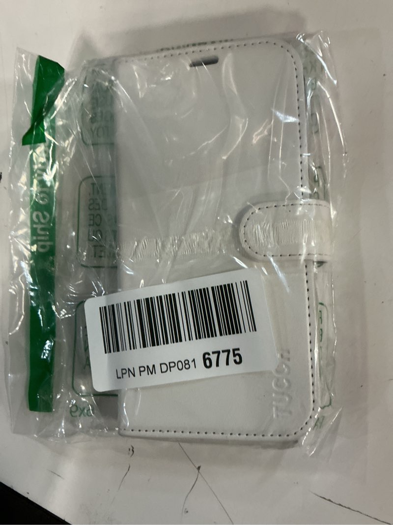 Condition photo showing Good Condition for TUCCH Case Wallet for iPhone 14 Pro 5G, [RFID Blocking] 4 Card Holder Stand [Shockproof TPU Interior Case] PU Leather Magnetic Protective Flip Cover Compatible with iPhone 14 Pro 6.1" 2022, White