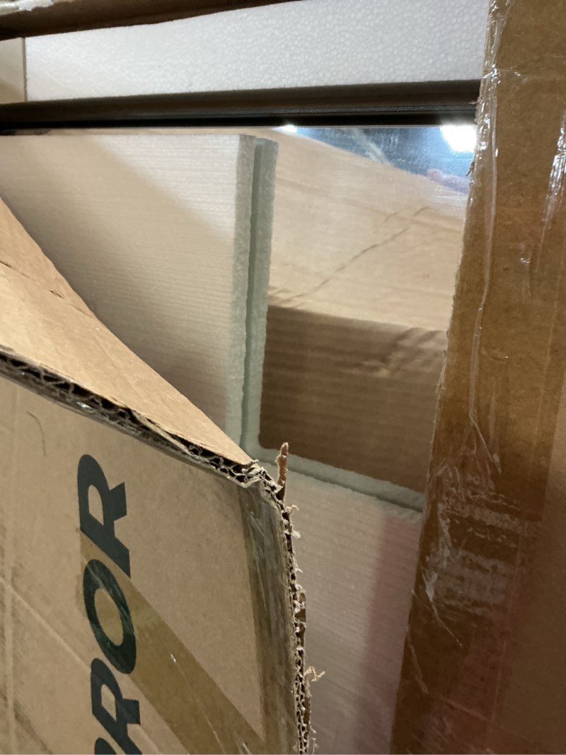 Condition photo showing Good Condition for Keonjinn Black Bathroom Mirror - 55 x 30 Inch Large Metal Framed Wall Mirror, HD Tempered Glass, Modern Decorative Mirror (Horizontal/Vertical) Matte Black 30"L x 55"W
