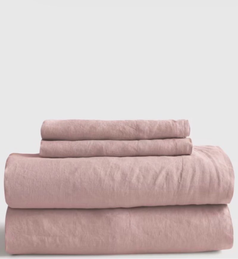 european linen sheet set, queen, orchid quince