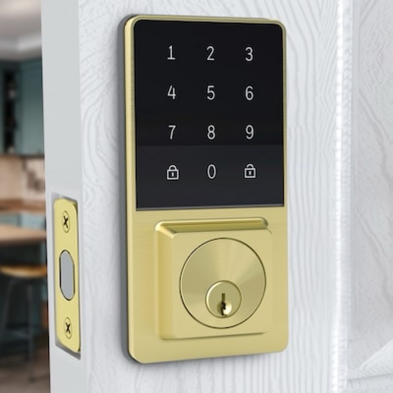 Honeywell Satin Gold Touchscreen Keypad Electronic Deadbolt Lock