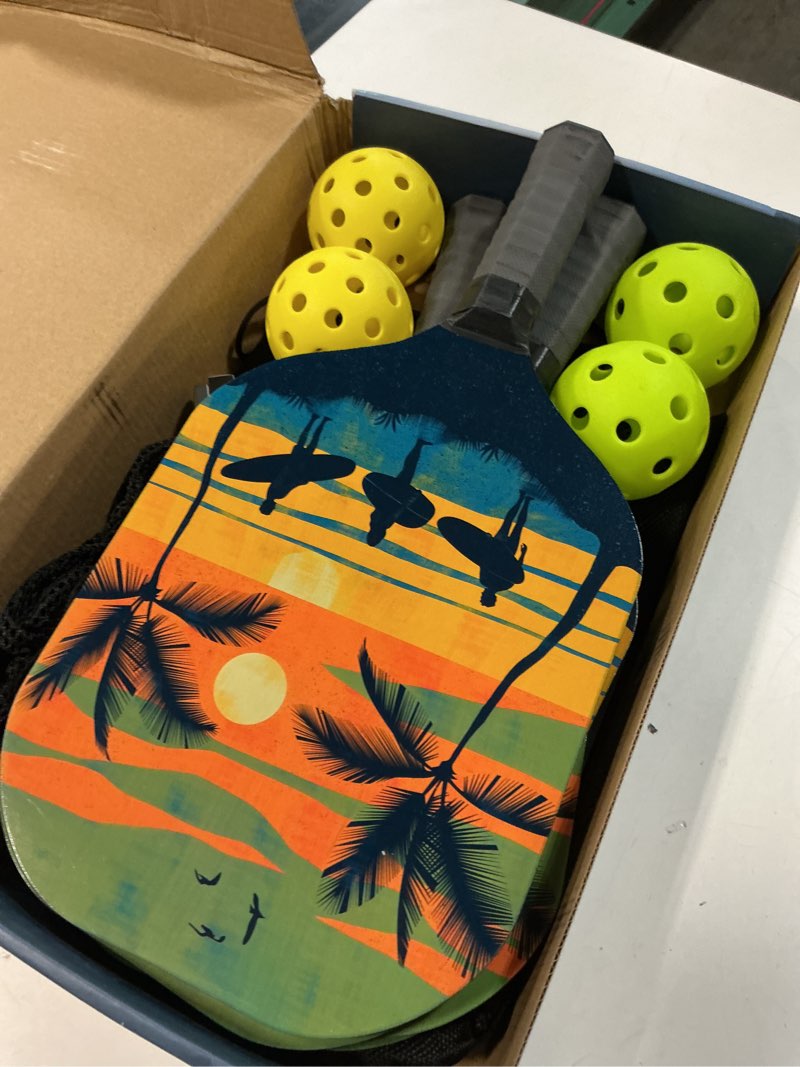 Condition photo showing Good Condition for pickleball paddles set of 4 for beginners men women adults southwest style pattern