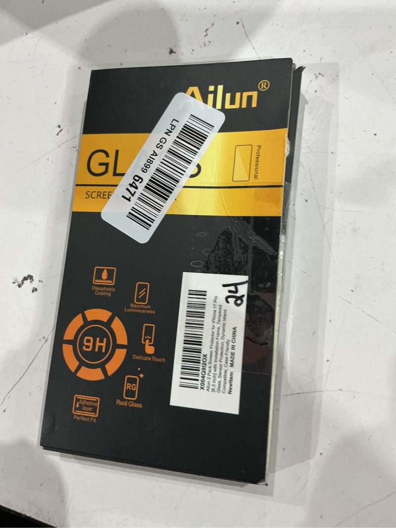 Condition photo showing Good Condition for ailun 3 pack screen protector for iphone 17 pro [6.3 inch] with installation frame, tempered glass,sensor protection, dynamic island compatible, case friendly [not for iphone 17/17 pro max/iphone air]