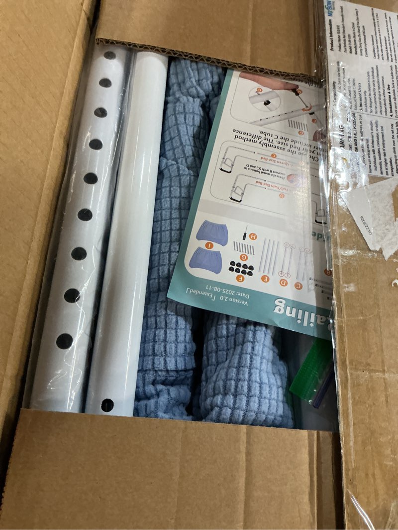 Condition photo showing Good Condition for mybow double bed rail, u bar for medical bedside safety assisting rails, railing support for elderly adults under mattress handrail, hospital dual bed rails for seniors twin full queen adjustable rail 62"l × 20"w × 19"h