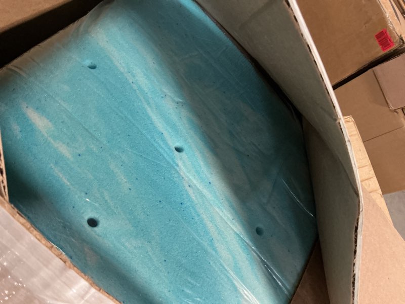 Condition photo showing Good Condition for DUMOS 3 Inch Gel Memory Foam Mattress Topper King - Blue Soft Mattress Topper King Size for Back Pain, CertiPUR-US Certified, RV, Camper, CertiPUR-US Certified, Blue