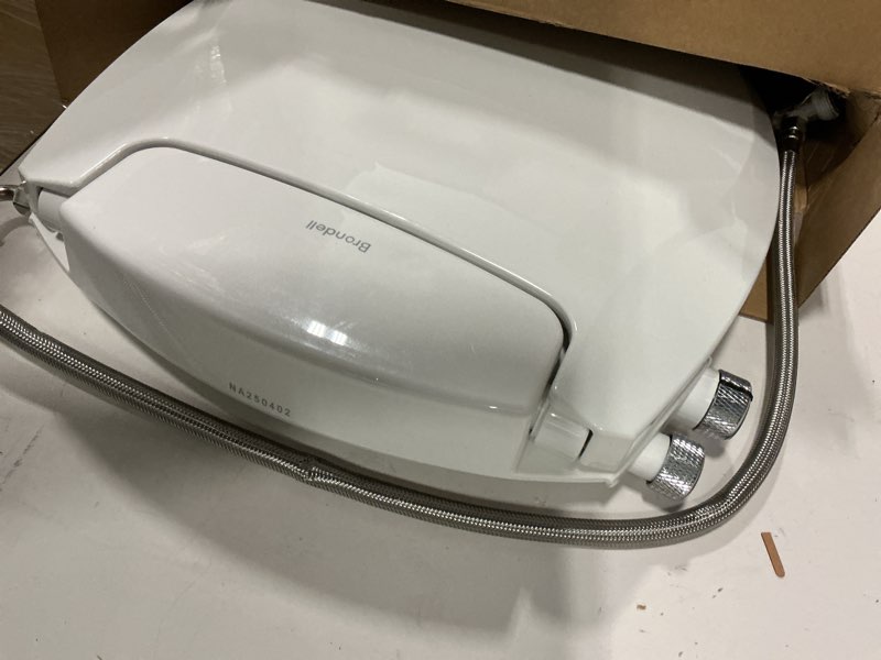 Condition photo showing Good Condition for brondell swash bidet toilet seat, non-electric, dual temperature, fits round toilets, white – dual nozzle system – with easy installation s102 - warm water round