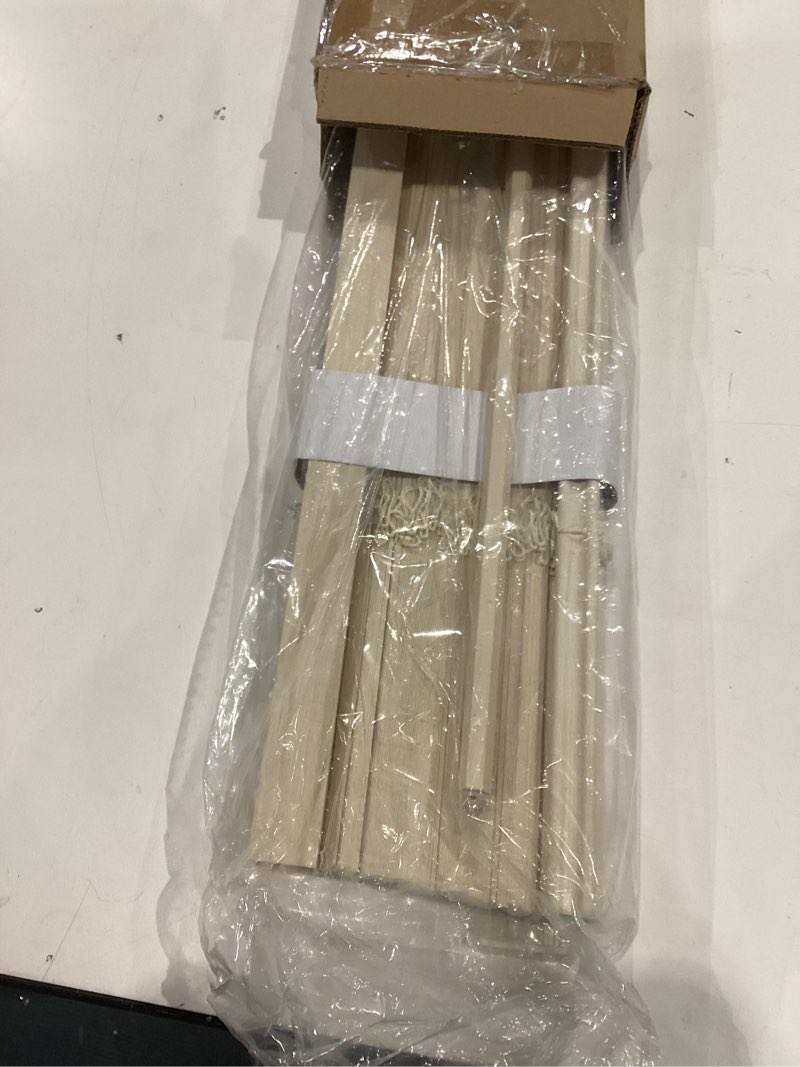 Condition photo showing Good Condition for blinds for indoor windows 1" vinyl l-shaped slats cordless mini blinds for home, 26.5" w × 64" h - beige beige 26.5" w × 64" h