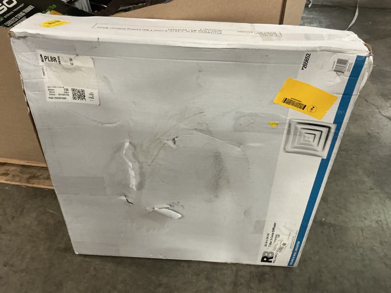 Condition photo showing As Is for reliabilt 24 in. x 20 in. 3-cone t-bar ceiling diffuser white
