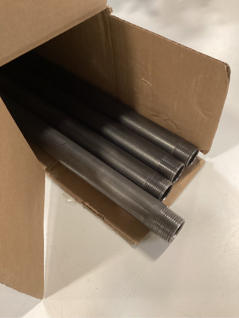 Condition photo showing As Is for GeilSpace 3/4" × 24" Heavy Duty Pre-Cut Grey Metal Pipe, Industrial Steel Fits Standard 3/4 Inch Threaded Pipes and Fittings - Vintage DIY Industrial Shelving (3/4" × 24", Grey) 3/4" × 24" Gray