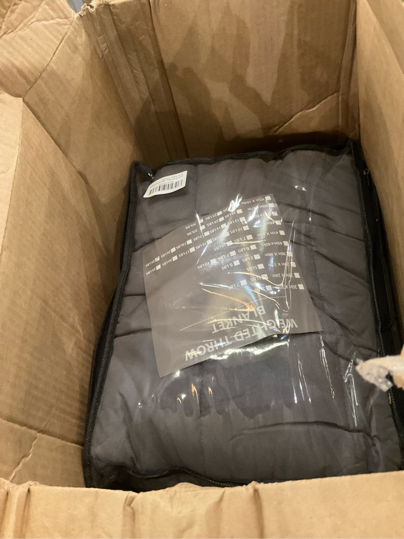 Condition photo showing New/Like New for 25 lbs weighted blanket Queen Size for Adults (60”x 80”, Grey) Cooling Heavy Blanket for Sleeping Perfect for 240-260 lbs, Winter Thick Breathable Blanket with Premium Glass Bead, Machine Washable Grey 60X80-25 lbs