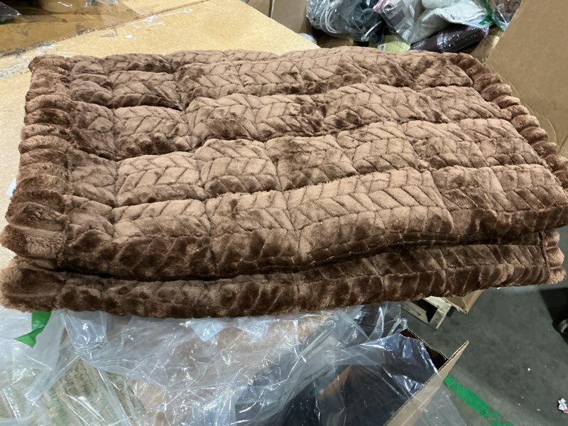 Condition photo showing Good Condition for smiry non slip couch covers for dogs, fuzzy pet couch covers for 2-3 cushion sofa pet friendly, soft sofa slipcovers cushion furniture protector washable brown  70x180