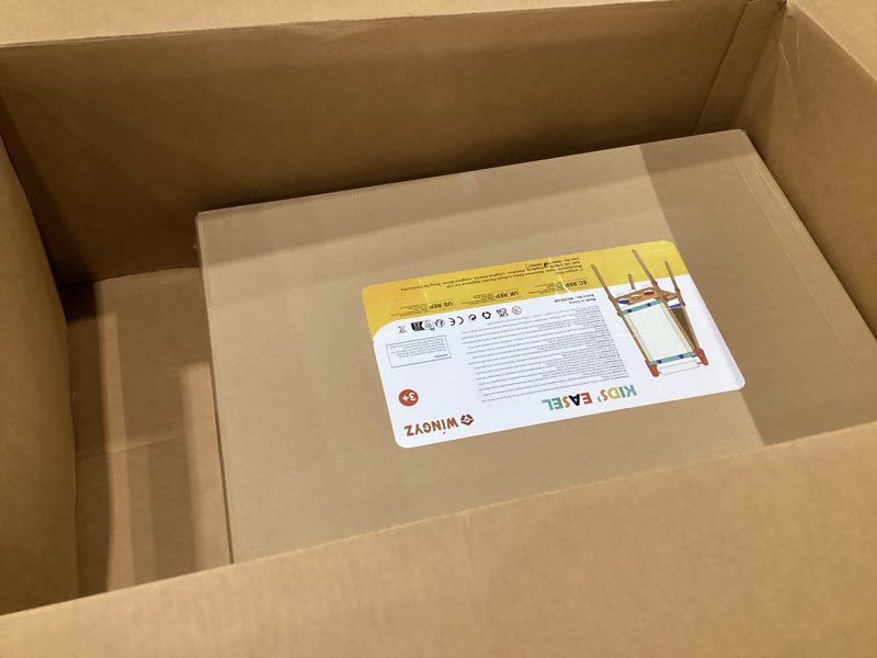 Condition photo showing Good Condition for WINGYZ Easel for Kids – All-in-One Art Easel with Chalkboard, Magnetic Whiteboard & Paper Roll, Adjustable Wooden Drawing Board for Home, Classroom & Outdoor, Creative Gift for Toddlers & Kids 2-12