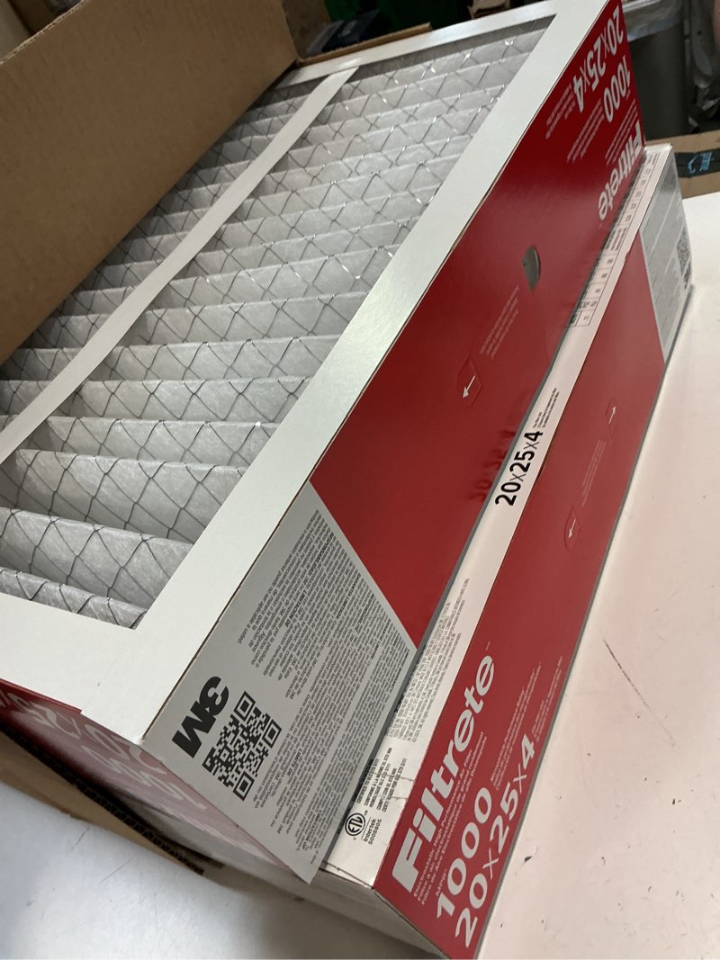 Condition photo showing Good Condition for filtrete 20x25x4 ac furnace air filter, mpr 1000, merv 11, fits honeywell & aprilaire space-gard, allergen defense, electrostatic air cleaning filter, 4-pack (actual size 19.88 x 24.63 x 4.31)