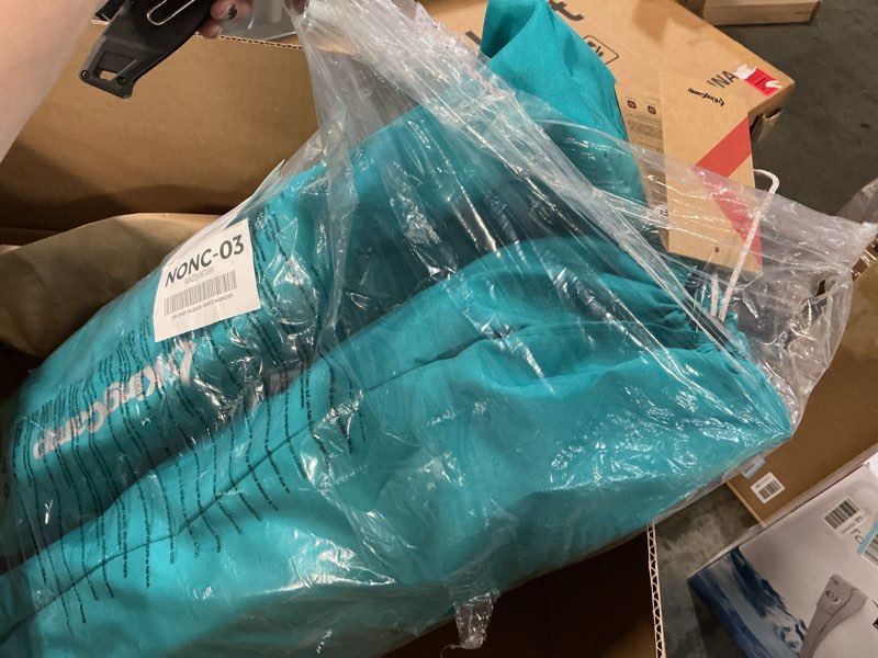 Condition photo showing New/Like New for kingcamp low beach chair, high back folding camping chair for adults, oversized breathable mesh seat, 300lbs heavy duty portable chair with cup holder & storage pockets for beach, outdoor ergobreeze-cyan-2 pack ergobreeze mesh wide