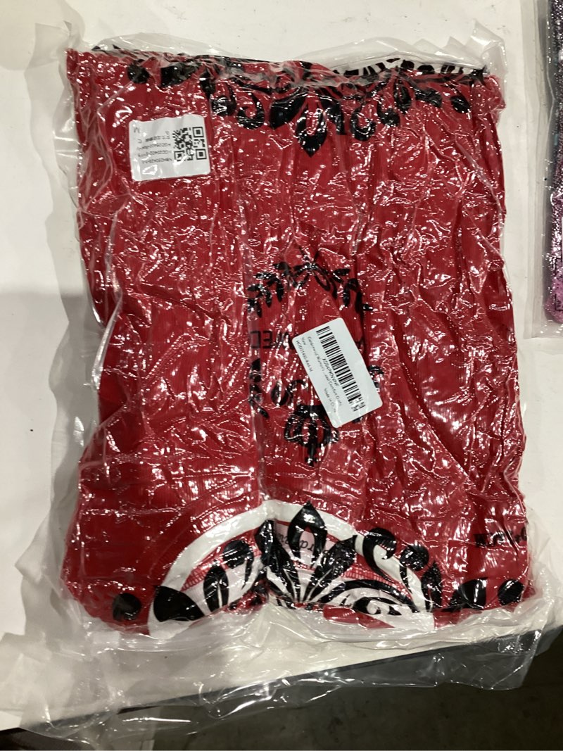 Condition photo showing New/Like New for Gargenwed Women's Two-Piece Lounge Set, Long Sleeve Top and Wide Leg Pants with Pocket Casual Comfort Outfit Red Medium