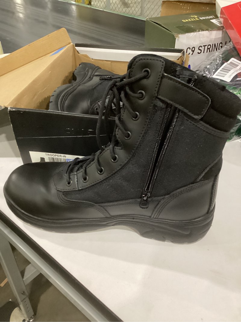 Condition photo showing Good Condition for nortiv 8 men's military tactical work boots side zipper leather motorcycle combat boots trooper 11 wide all black