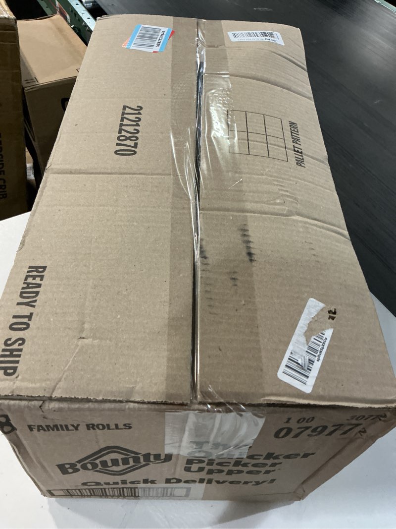 Condition photo showing New/Like New for bounty quick size paper towels, white, 8 family rolls family 8 rolls (107 sheets)