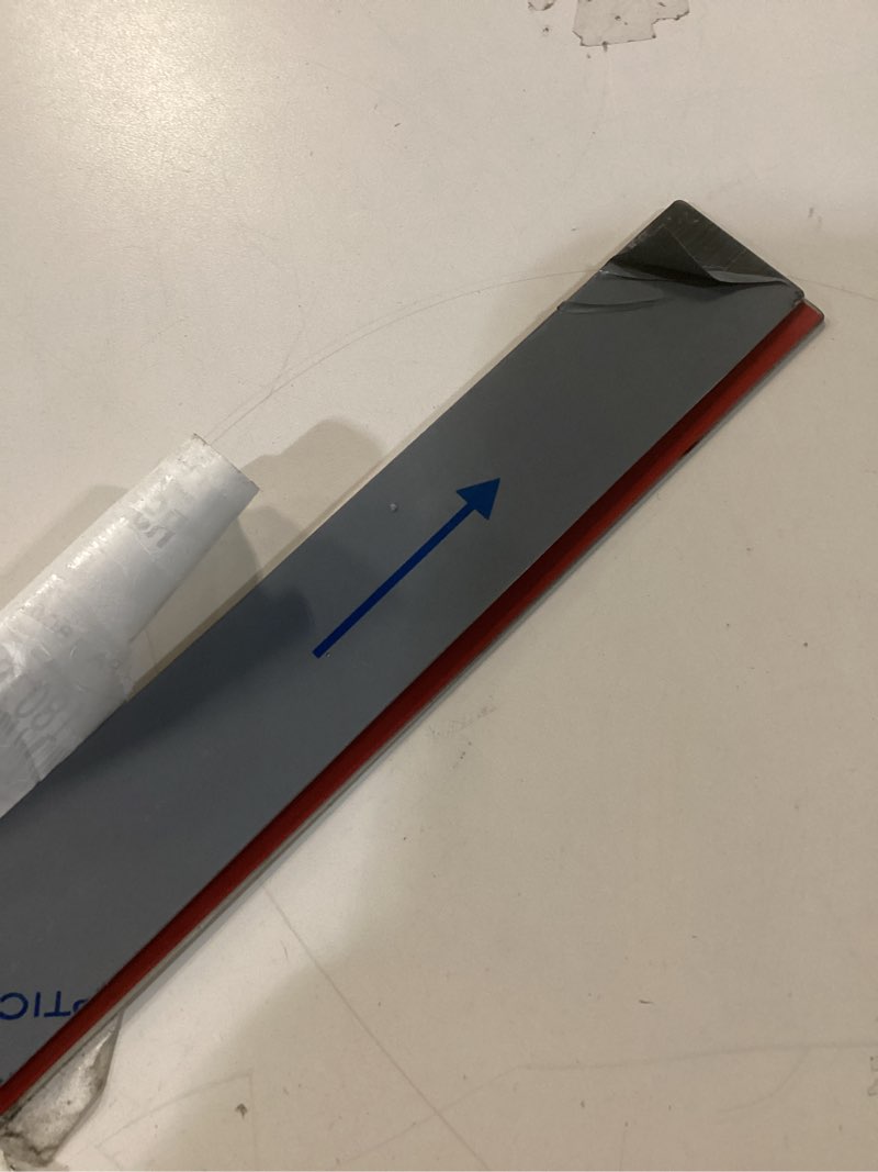 Condition photo showing As Is for 2 Pcs 304 Stainless Steel Strips, Brushed Self Adhesive Strip Metal Trim Strip, Finishing Sheet Metal Strips for Microwave/Oven/Range/Cooktop, 30" Long, 1.5" Wide Gap Filler for Kitchen Decor 1.5in Silver