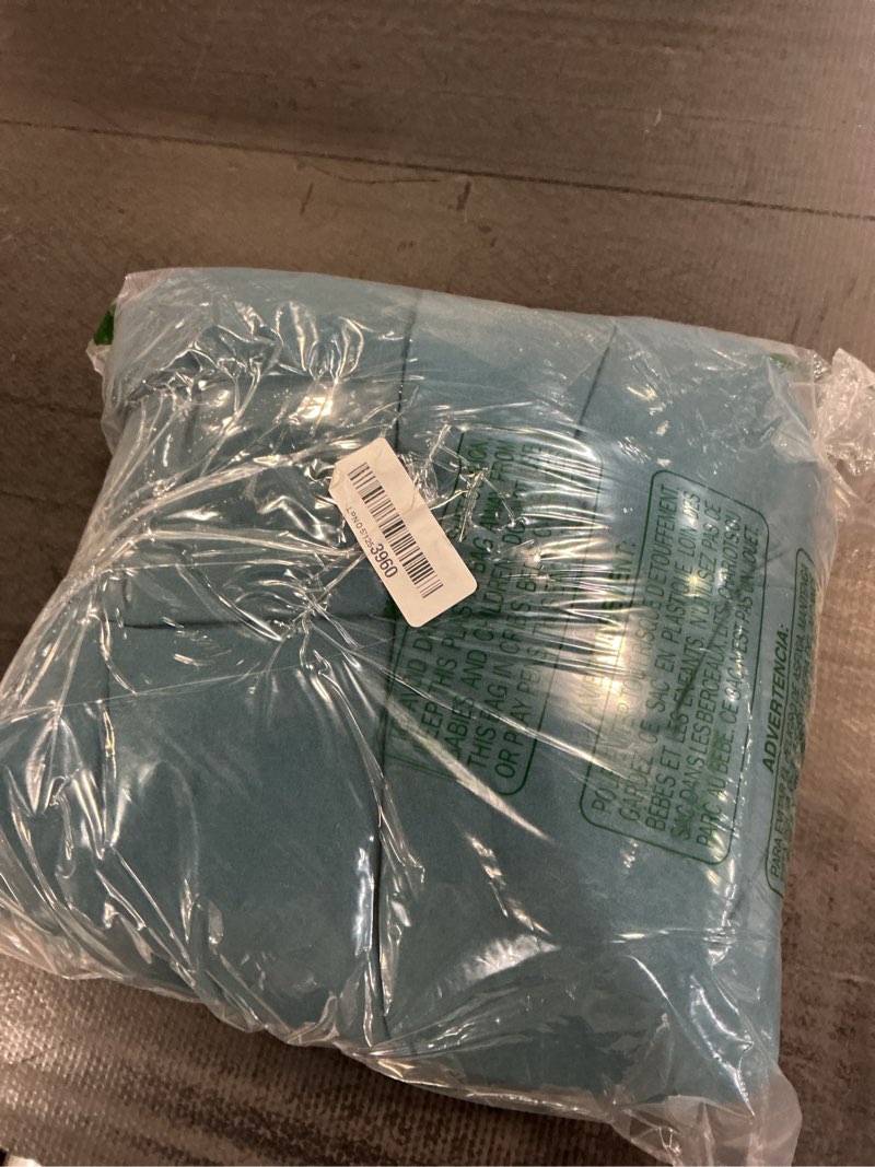 Condition photo showing Good Condition for madison park windom down alternative blanket, premium 3m scotchgard moisture wicking treatment, lightweight and soft bed cover for all season, satin trim, teal twin