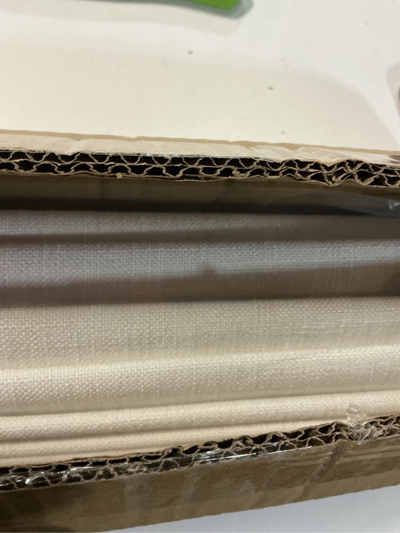 Condition photo showing Good Condition for LazBlinds No Tools No Drill Cordless Roman Shades for Windows, Blackout Thermal Insulated UV Blocking Window Blinds, Lightweight Fabric Blinds for Indoor Windows, 20" W x 60" H, Blackout - White White 20" W x 60" H