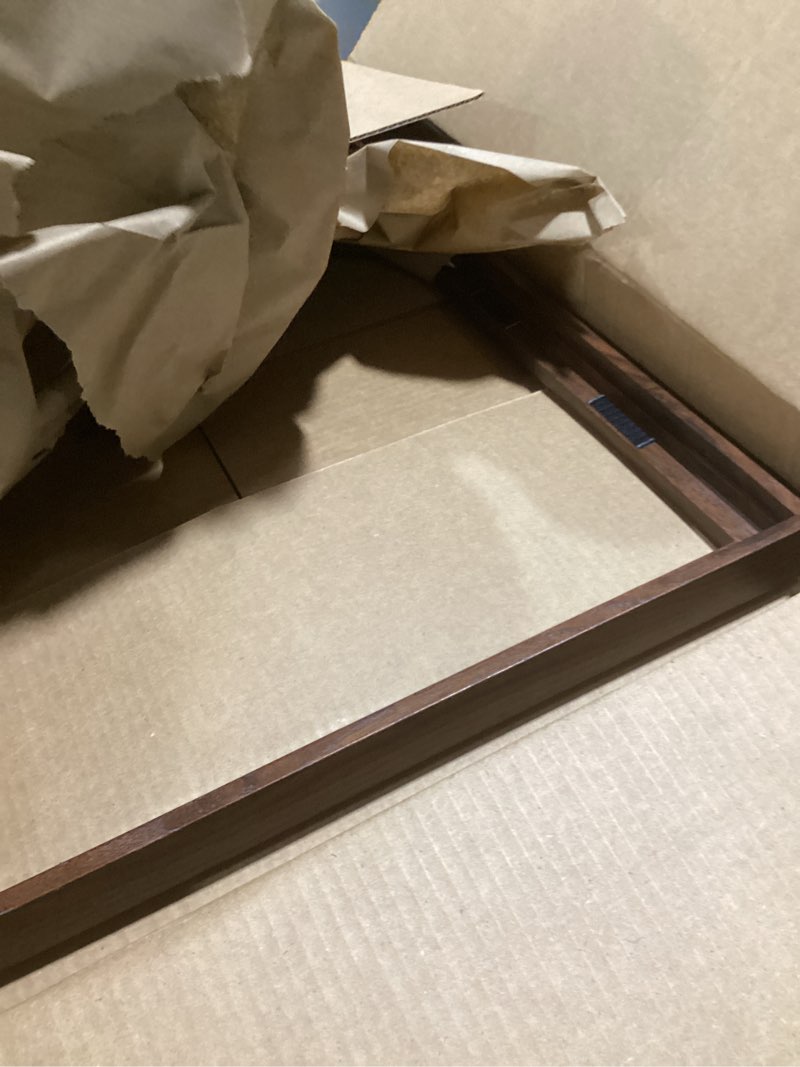 Condition photo showing Good Condition for abtgt 16x20 canvas floating frame with 0.9" deep, brown floater frame for canvas paintings with adhesive, vertical or horizontal wall art frame for prints oil painting diamond decor, 1 pack. brown 16x20
