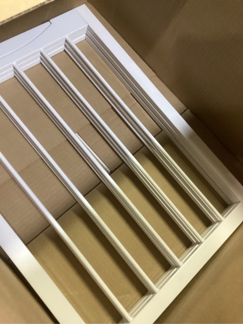 Condition photo showing Good Condition for free standing dog gate indoor, foldable dog gate for doorways stairs hallways, 3-panel freestanding pet gate with support feet for stability, folding puppy gate easy to move, doggy gate 54"x24" white 3-panel, 24"tall