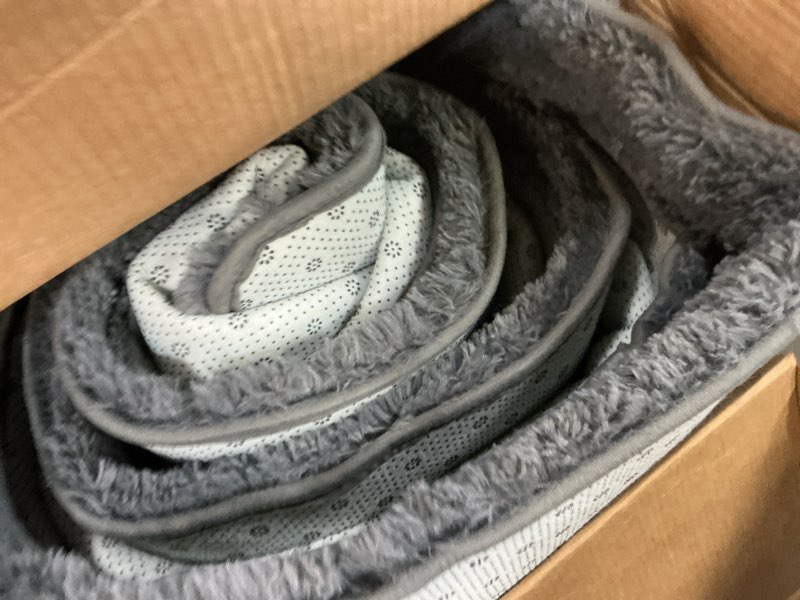 Condition photo showing Good Condition for ISEAU Fluffy Dorm, College, Apartment, Bedroom Rug, 4 8X10 Feet Shaggy Area Rugs Floor Mat for Living Room Fuzzy Carpet Comfy Nursery Mats Bedside Kids Boys Room Home Decor, Grey 8X10 (Rectangular) Grey