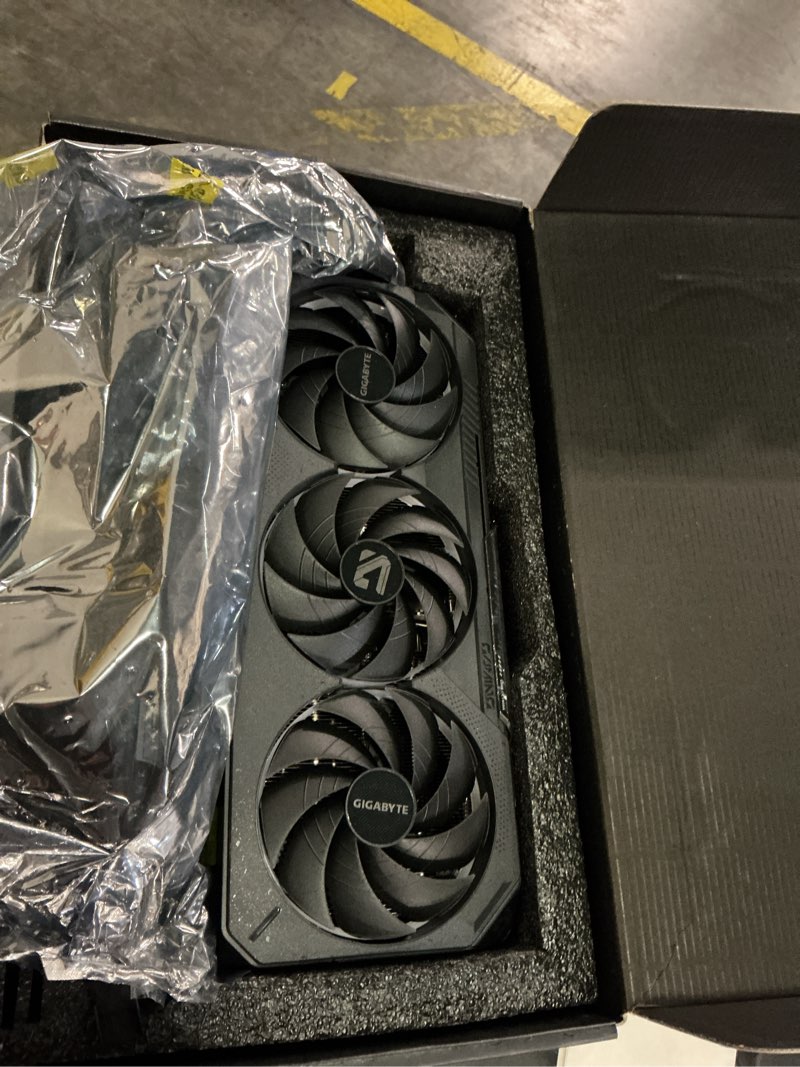Condition photo showing As Is for gigabyte geforce rtx 5090 gaming oc 32g graphics card, windforce cooling system, 32gb 512-bit gddr7, gv-n5090gaming oc-32gd video card