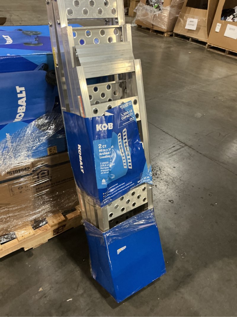 Condition photo showing As Is for kobalt 0.93-ft x 7.53-ft 1500-lb capacity arched folding loading ramp