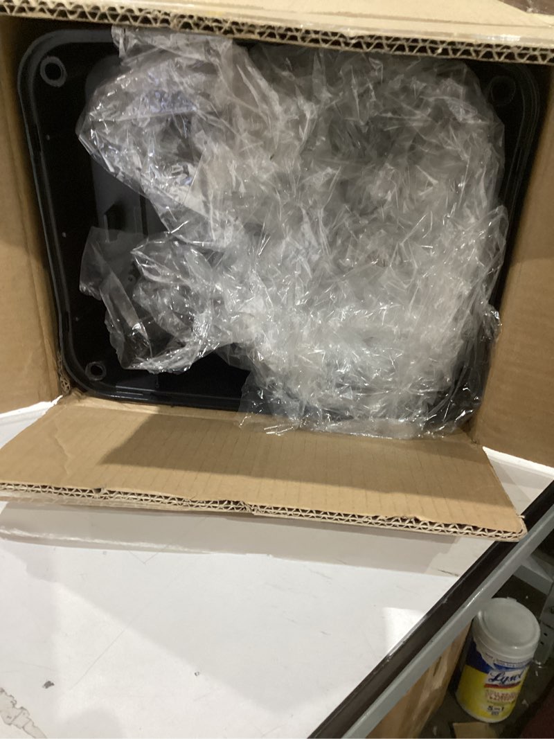 Condition photo showing Good Condition for IRONWALLS Stainless Steel Trash Can with Lid, Commercial Indoor Outdoor Garbage Can Waste Bin with Removable Inner Bucket, Black Metal Trash Receptacle Waste Container for Office, Restaurant, Hotel Matte Black