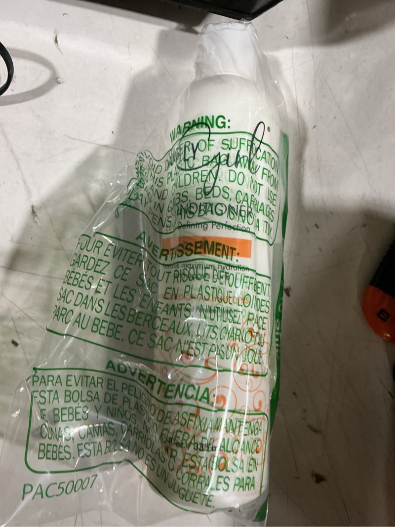 Condition photo showing As Is for curly girl, curly hair moisturizing and curl defining conditioner citrus, sulfate and paraben free, 12 oz bottle