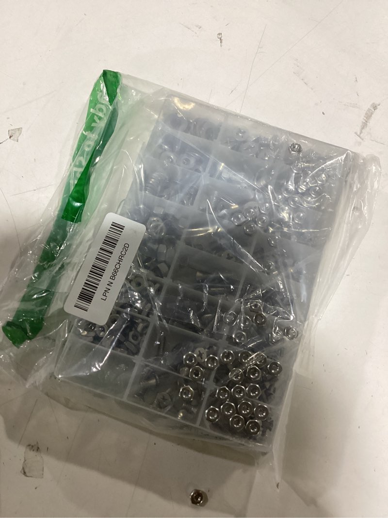 Condition photo showing As Is for weideer 750pcs nuts and bolts assortment kit,stainless steel machine screws, #6-32 #8-32 #10-24 #1/4-20phillips flat head screws assorted with nuts, bolts,washers