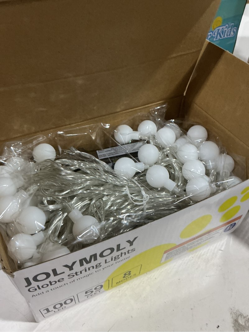 Condition photo showing Good Condition for globe string lights, 59 ft 100 led christmas lights with remote timer, connectable plug in twinkle lights for bedroom wedding classroom indoor outdoor decor, warm white globe warm white