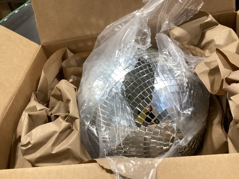 Condition photo showing Good Condition for Youdepot Disco Ball 12-Inch – Large Hanging Mirror Ball Disco Ball Decor for Disco Party Decorations, Weddings, Events, Disco Christmas Decor, and Home Celebrations 12 in