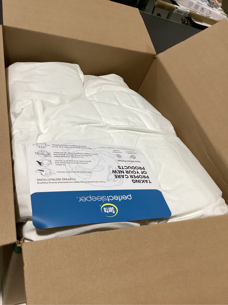 Condition photo showing Good Condition for serta luxurious goose feathers down fiber comforter queen size duvet insert, 100% cotton, hotel quality hypoallergenic comforter, 50oz light warmth 90 x 90 in white white/light warmth queen