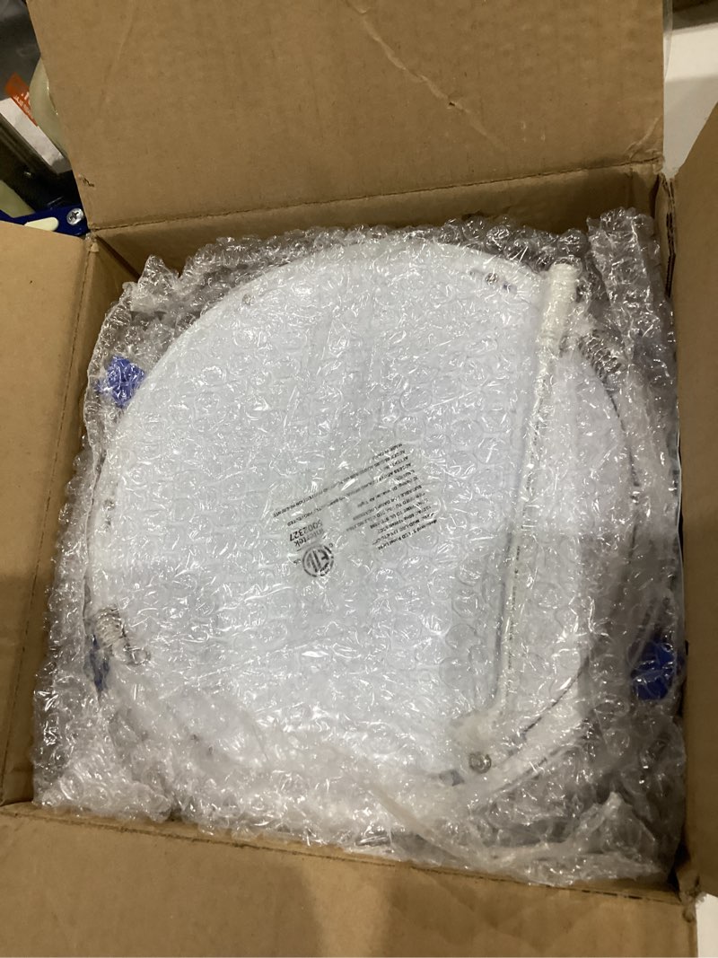 Condition photo showing As Is for meconard 4 pack 8 inch 5cct led recessed ceiling light with junction box, 2700k/3000k/3500k/4000k/5000k selectable ultra-thin lighting, dimmable 18w=125w, 1500lm, ic rated can-killer downlights, etl 5000k/4000k/3500k/3000k/2700k - 5cct white 8 inch
