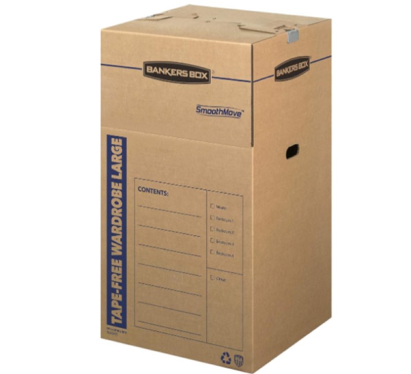 Bankers Box SmoothMove Tapeless Wardrobe Box, Large, 3 Pack 7710501