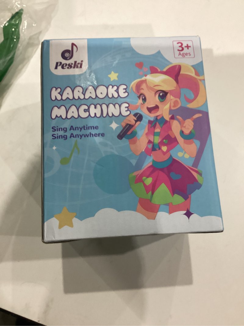 Condition photo showing New/Like New for Mini Karaoke Machine for Kids Adults, 2026 TOP Birthday Gifts for Girls Boys 3,4,5,6,7,8+Year Old Toddler Toys, Portable Bluetooth Speaker with 2 Wireless Karaoke Microphones Player Valentine(Black) Black 2 Mics