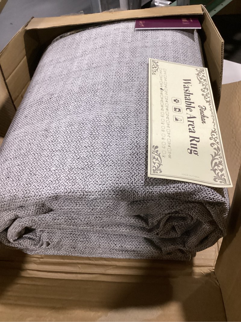 Condition photo showing Good Condition for jinchan Area Rug 6x9 Washable Rug Modern Rug Abstract Floor Mat Blue Multi Print Rug Thin Rug Colorful Overdyed Distressed Mat Kitchen Rug Contemporary Carpet Bedroom Dining Room Living Room 8'x10' Distressed Blue Multi