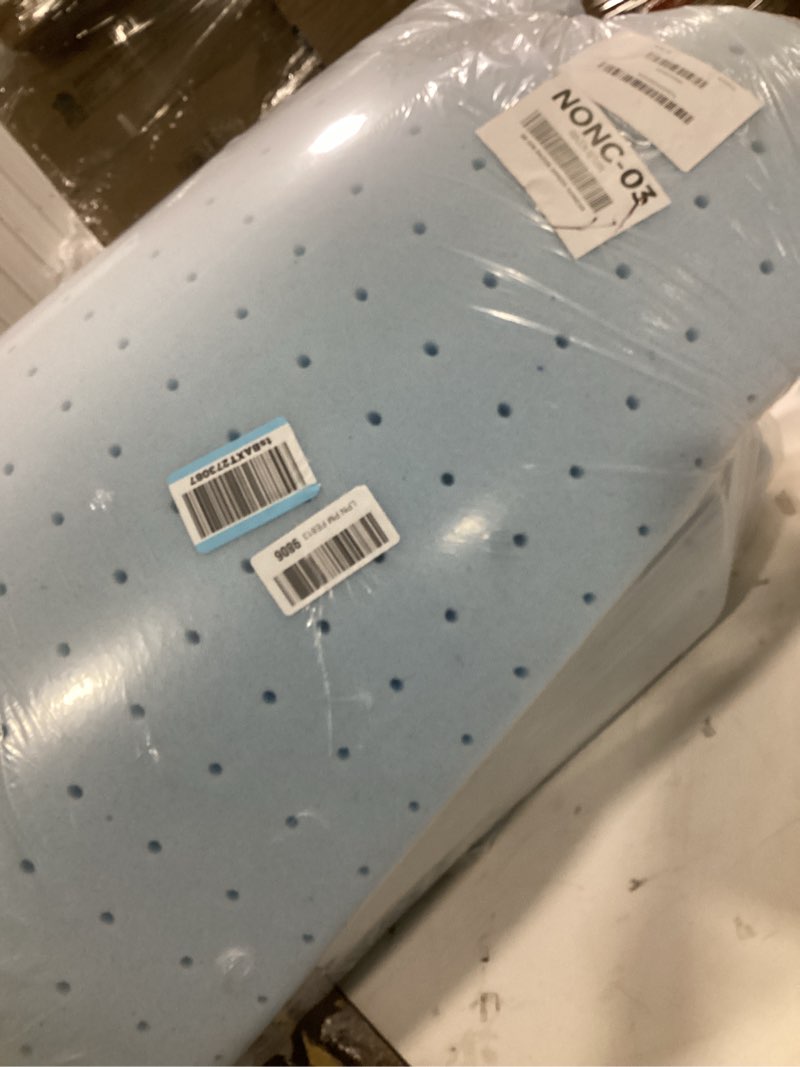 Condition photo showing Good Condition for linenspa 3 inch swirl gel memory foam mattress topper, full size – cooling gel infused, ventilation holes – pressure relieving bed topper – certipur certified full 3 inch swirl gel