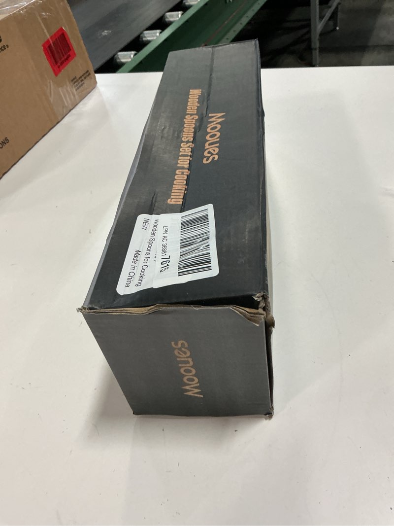 Condition photo showing New/Like New for 9 Piece Natural Teak Wooden Kitchen Utensil Set with Spoon Rest - Comfort Grip Cooking Spoons and Utensils Holder 9 PCS SET