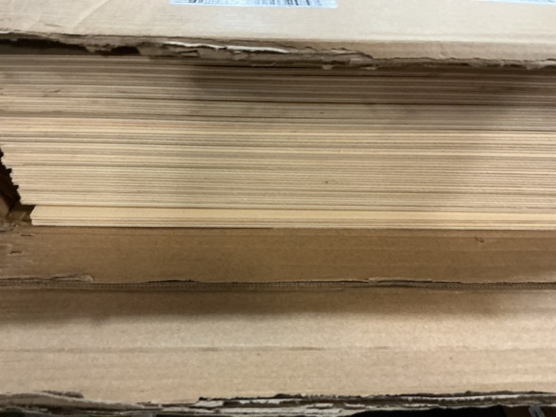 Condition photo showing New/Like New for 30 Pack Basswood Sheets, 12 x 17.7 x 1/8 Inch-A/A Grade, 3mm Thin Plywood Sheets with Smooth Surfaces, Unfinished Wood for Laser Cutting, Wood Burning, Architectural Models and DIY Wood Crafts Basswood 30-Pack 1/8" x 12" x 17.7"