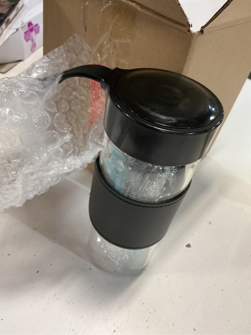 Condition photo showing Good Condition for Small Glass Shaker Bottle, 4 Pack 16oz BPA Free Odorless Shaker Bottle with 304SS Mixing Ball and Removable Cleaning Brush for Fitness & Protein Shakes(Black-4Pack)