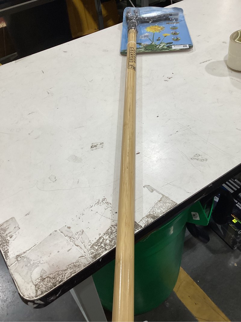 Condition photo showing New/Like New for grampa s weeder - the original stand up weed puller tool with long handle - made with 4-claw steel head design - easily remove weeds without bending  pulling  or kneeling
