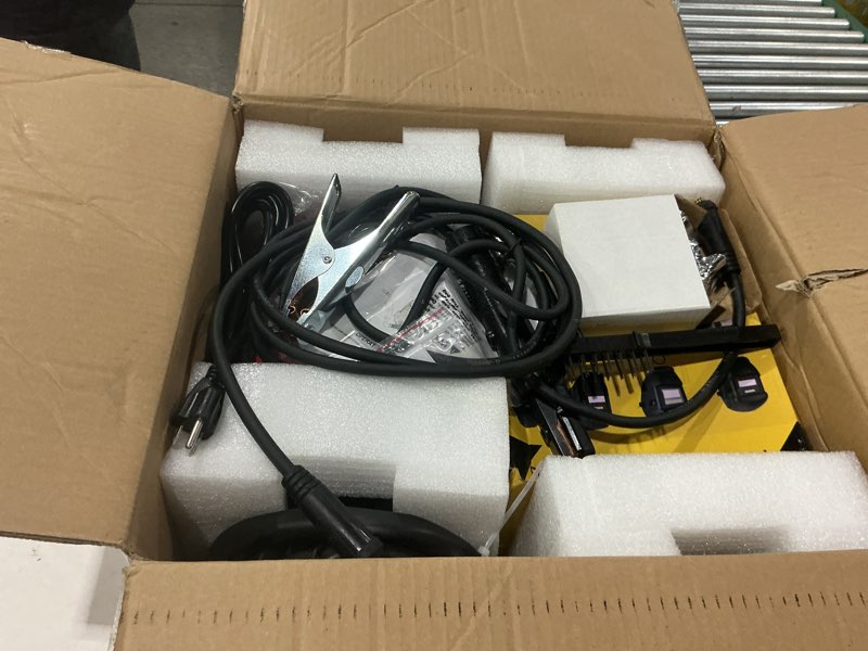 Condition photo showing As Is for acewelder 140a mig welder, 3 in 1 flux core, mig/lift tig/stick welding machine 110v portable igbt inverter synergic control, led display with welding helmet mig140pro-hm