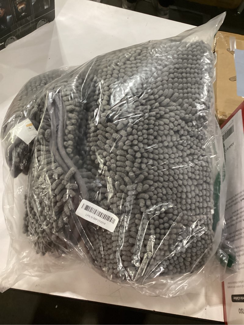 Condition photo showing Good Condition for homeideas 3 pieces bathroom rugs, soft thick absorbent chenille bath mats, washable non-slip floor rugs for shower & bath, grey 17"x24"+20"x32"+u shape 20"x24" grey-grey