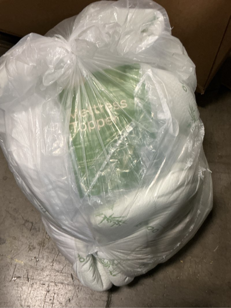 Condition photo showing New/Like New for Ultra Soft King Size Mattress Topper - Viscose Made from Bamboo Pillow Top Mattress Pad for Back Pain Relief - Naturally Cooling for Hot Sleepers, Green Green King