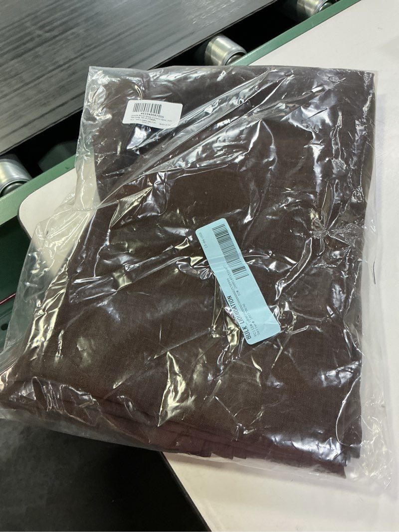 Condition photo showing Good Condition for dwcn brown sheer curtains semi transparent voile rod pocket curtains for bedroom and living room  52 x 54 inches long  set of 2 panels